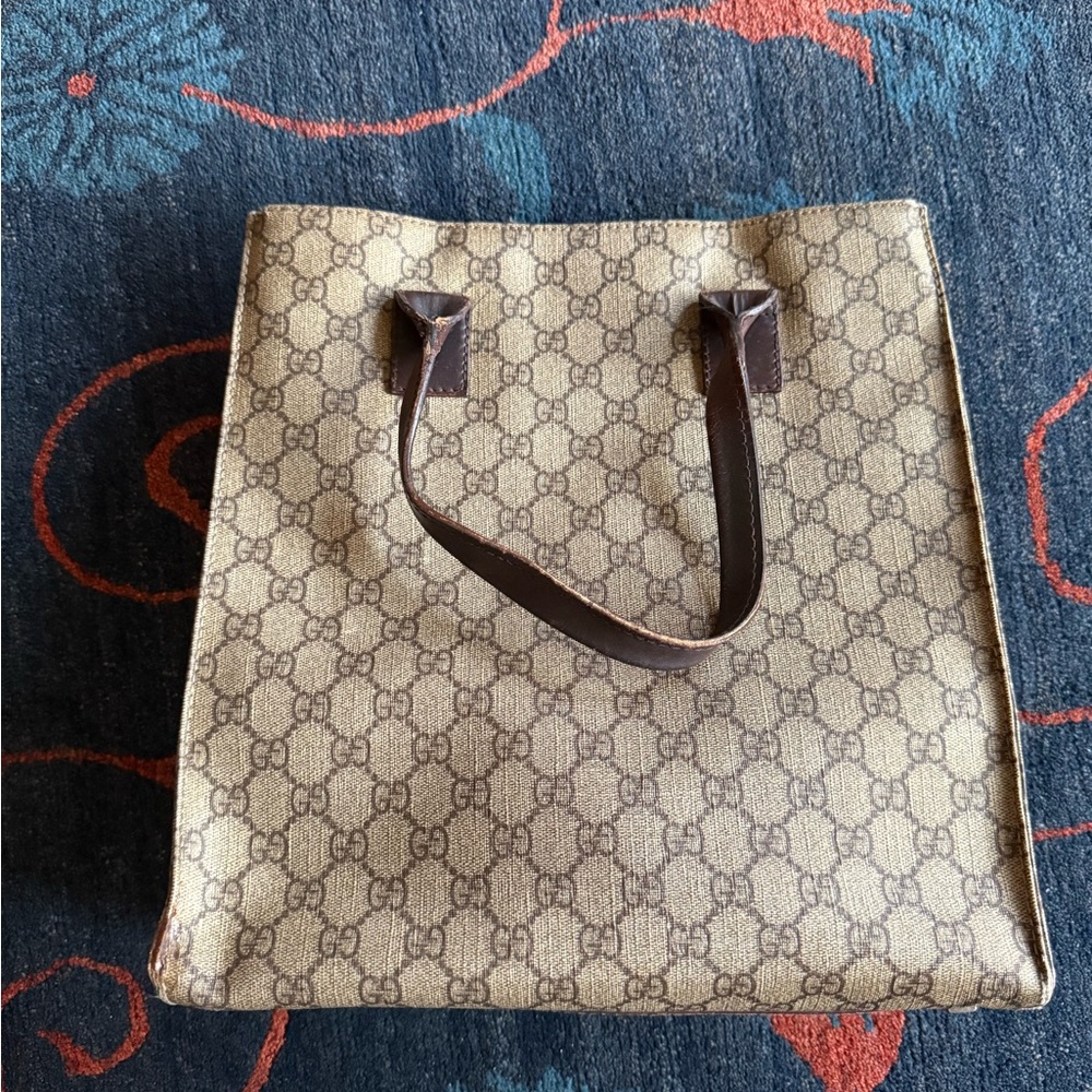 Vintage Gucci Brown Monogram Tote Bag (PROJECT BAG)
